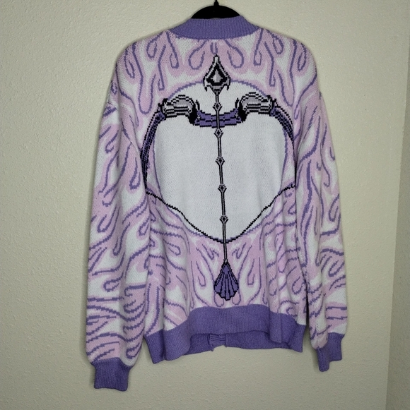 Steady Hands Sagittarius Cardigan Purple Pink White Women's Size Small / Medium - Picture 7 of 10